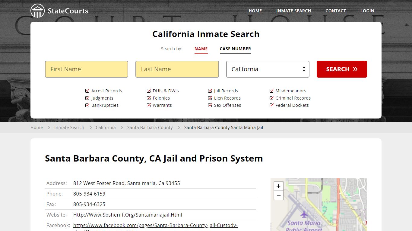 Santa Barbara County Santa Maria Jail Inmate Records Search, California ...